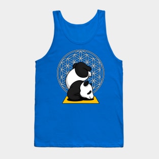 Cute Panda Bear Yoga Lover Flower Of Life Zen Gift Tank Top